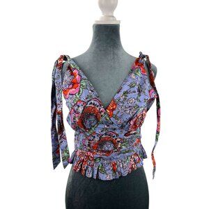 Cleobella Women's Small Floral Print Organic Cotton Top  Multicolor Sleeveless